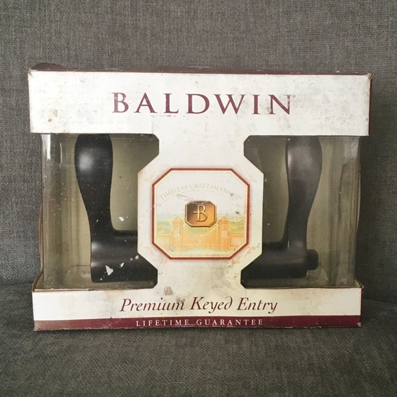 NIB Baldwin Premium Keyed Entry Left Hand Wave Lever Door Handle Venetian Bronze - Picture 1 of 7